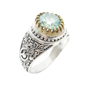 انگشتر نقره مردانه مدل موزانایت کد 5454692