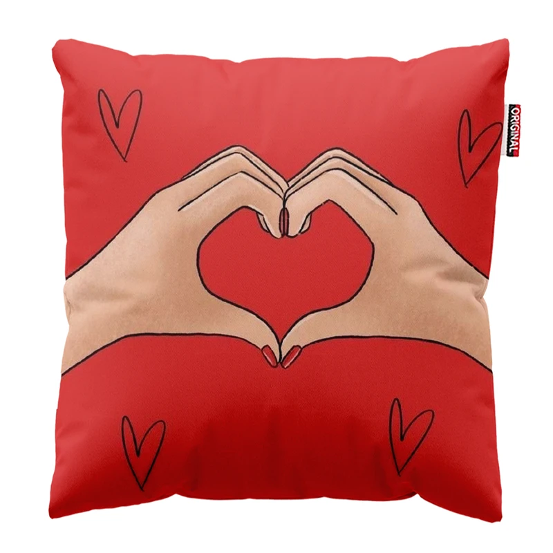 کوسن پاد آفرین مدل مینیمال طرح قلب کد PK303630 سایز 30*30 سانتی متر