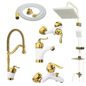 ست شیرآلات شیرآلات بهداشتی و ساختمانی توفیق مدل قاجاری فنری مجموعه 6 عددی