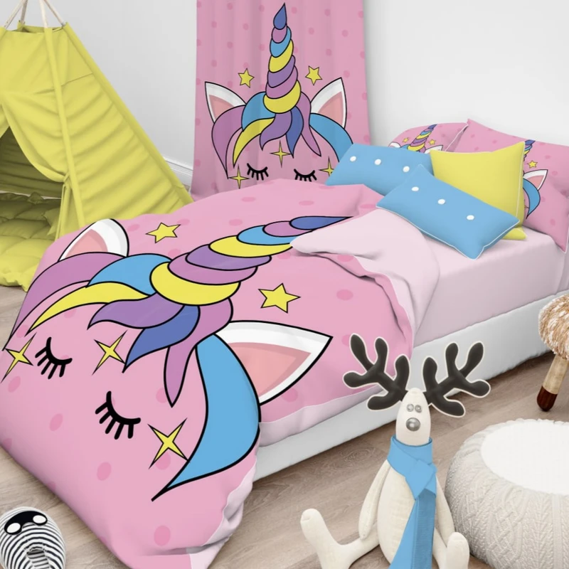 سرویس خواب 1 نفر 4 تکه مدل یونیکورن کد 284