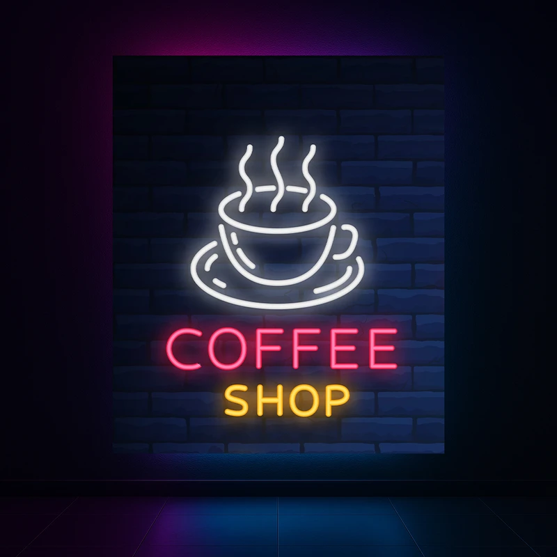پوستر طرح کافیشاپ مدل نئون کد AR3058993