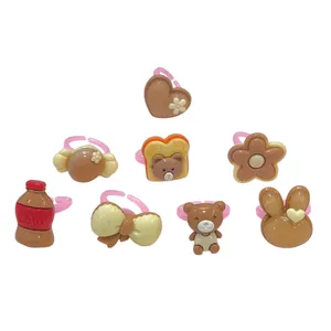 انگشتر دخترانه مدل عروسکی کد AROP01 بسته 8 عددی