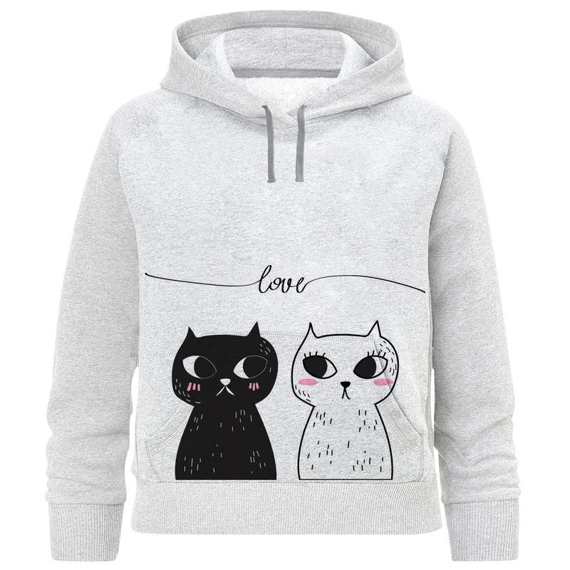 هودی دخترانه مدل گربه عاشق F1068