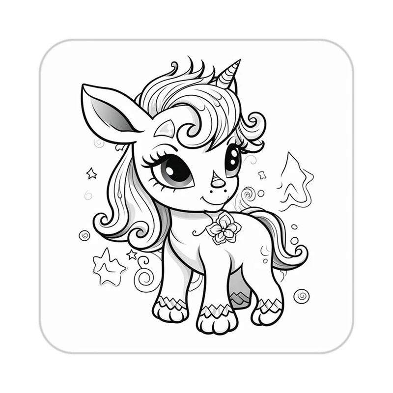 زیر لیوانی کاکتی طرح اسب تک شاخ و یونیکورن مدل mp31509