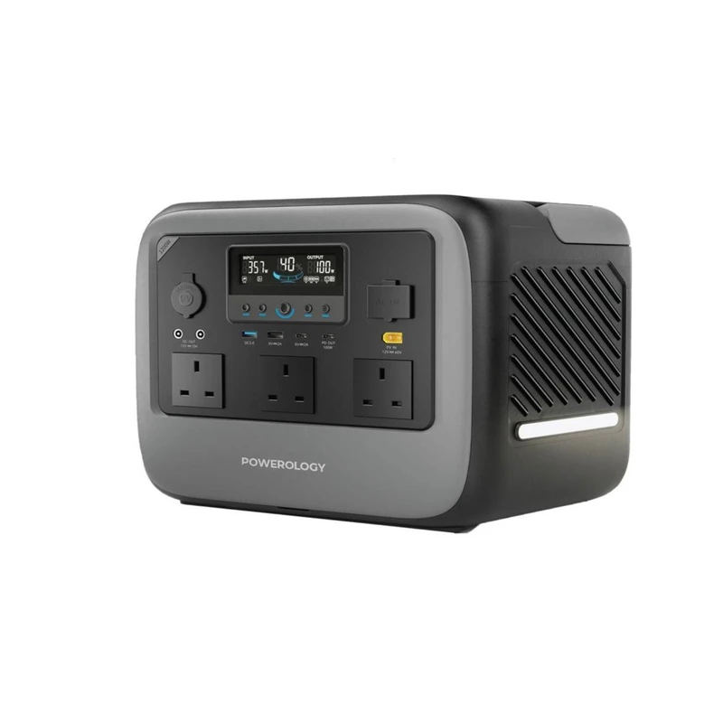 پاوراستیشن 1200 وات قابل حمل پاورولوژی مدل PWGC1200GY ظرفیت 10600 میلی‌ آمپر ساعت