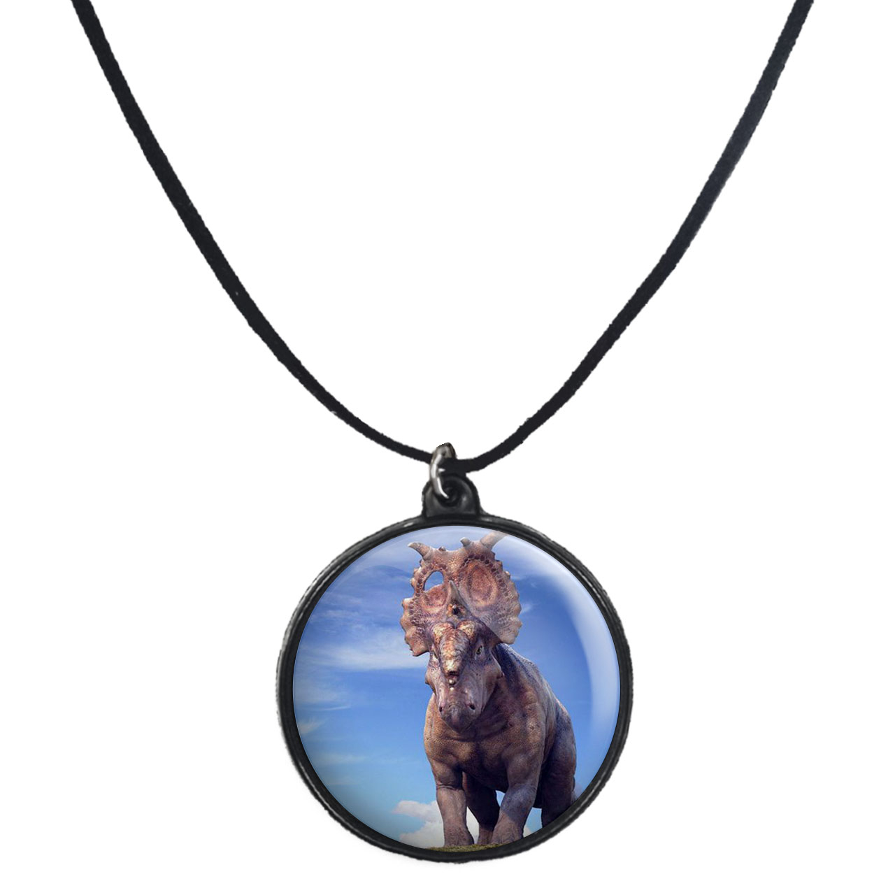 گردنبند پرمانه طرح دایناسور ها کد pmb.23382 مدل دو طرفه