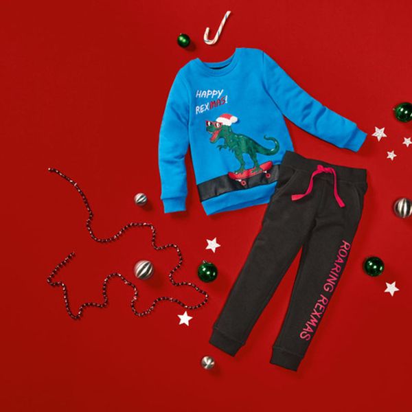 ست تی شرت و شلوار پسرانه لوپیلو مدل دایناسور کریسمس  -  - 2