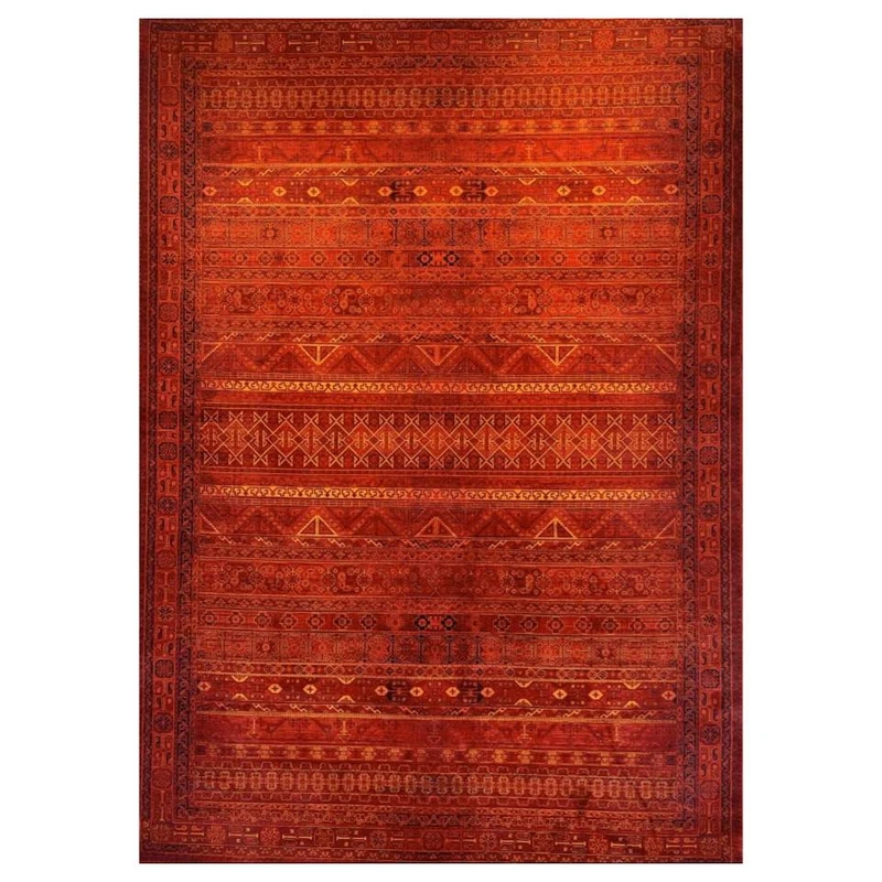 فرش ماشینی 700 شانه زمینه لاکی حاشیه لاکی مدل بلوچ bcf تراکم 2100 کد 815