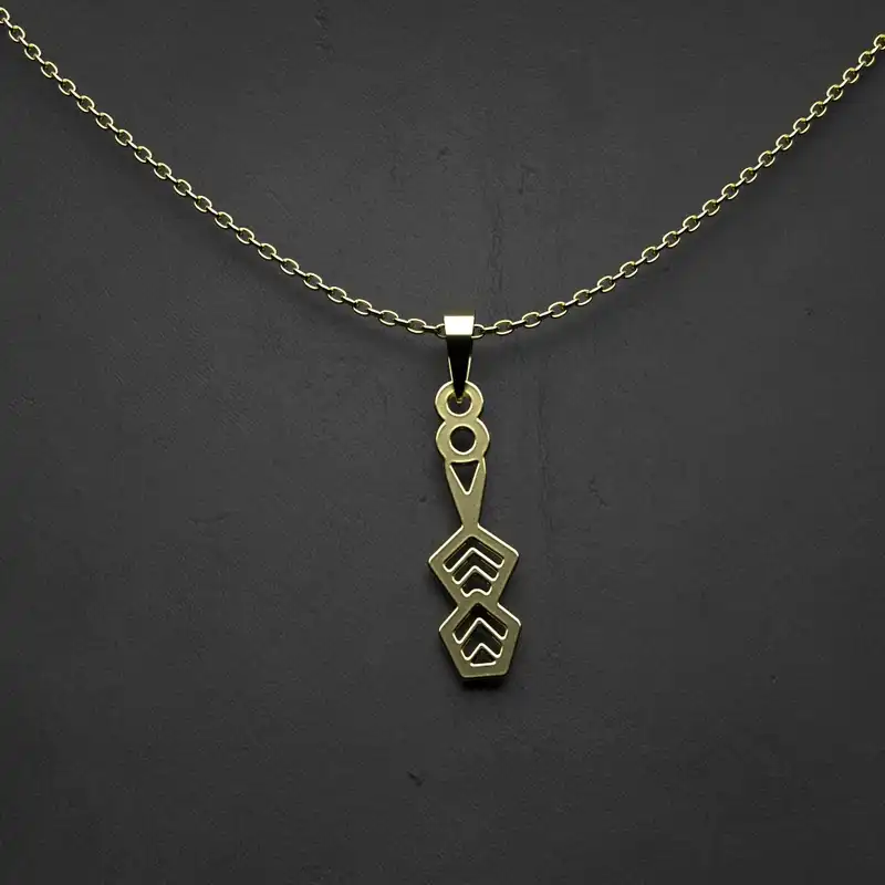 گردنبند طلا 18 عیار زنانه مدوپد مدل هندسی کد DD2-1-1049