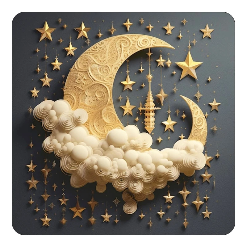 مگنت کاکتی طرح ماه و ستاره مدل mp55000