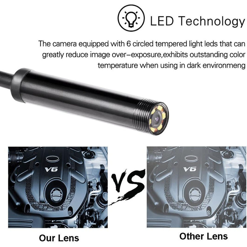 دوربین شلنگی مدل سیم سخت منعطف 20M LED NEW