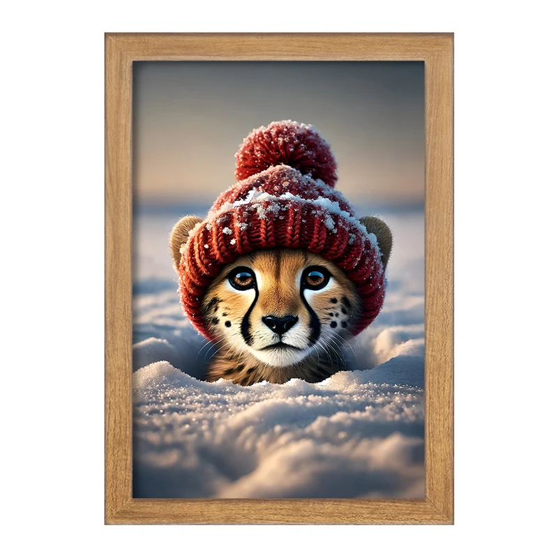 تابلو خندالو مدل یوزپلنگ بامزه کد F11531