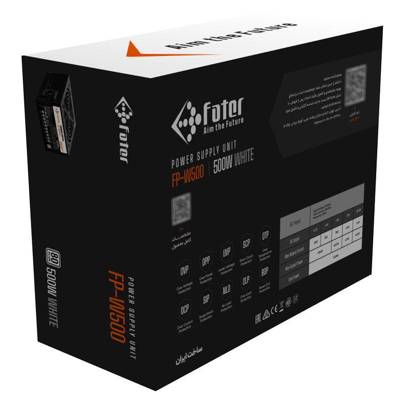 منبع تغذیه کامپیوتر 500 وات فاطر مدل FP-W500 80Plus 500W