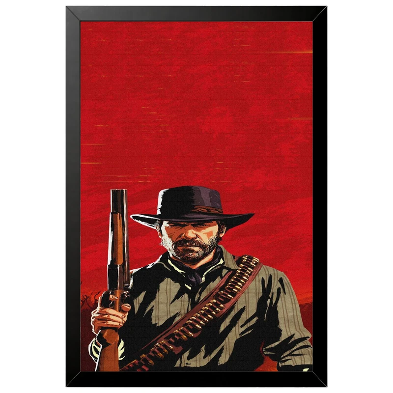 تابلو بکلیت طرح گیمینگ ردد red dead redemption 2 مدل B-po2261 فریم مشکی