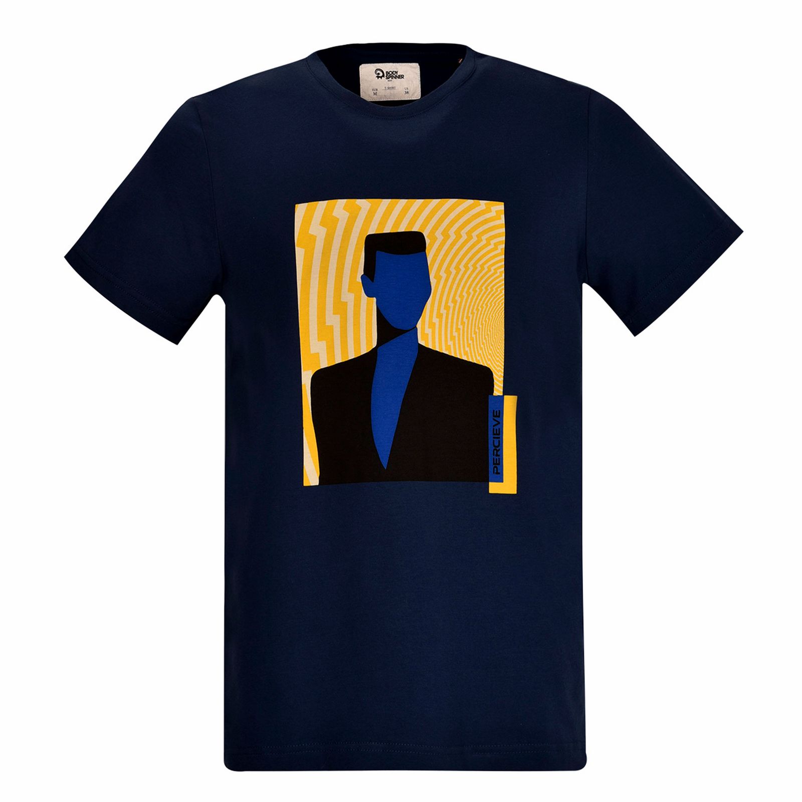 تی شرت آستین کوتاه مردانه بادی اسپینر مدل 3453 کد 2 رنگ سرمه ای -  - 1