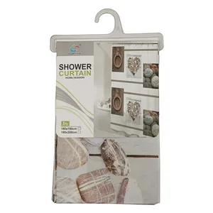 پرده حمام امیا طرح stone سایز 200x180 سانتی‌متر