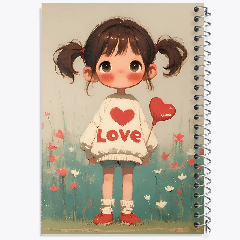 دفتر مشق 100 برگ خندالو طرح دخترانه کیوت کد N4619