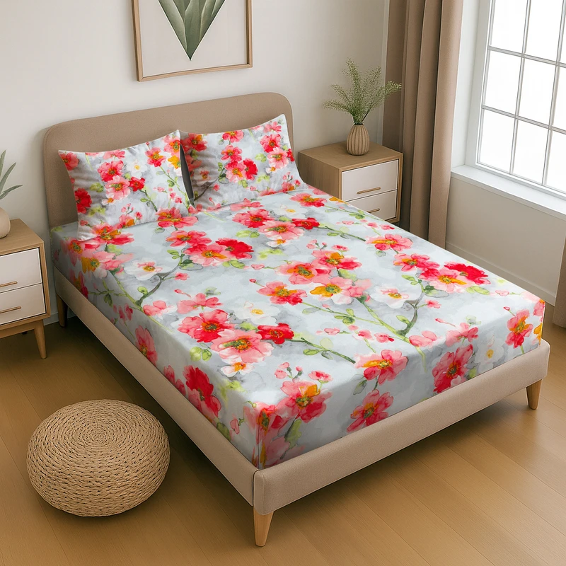 سرویس ملحفه 2 نفر 3 تکه پامیل مدل RH698HK