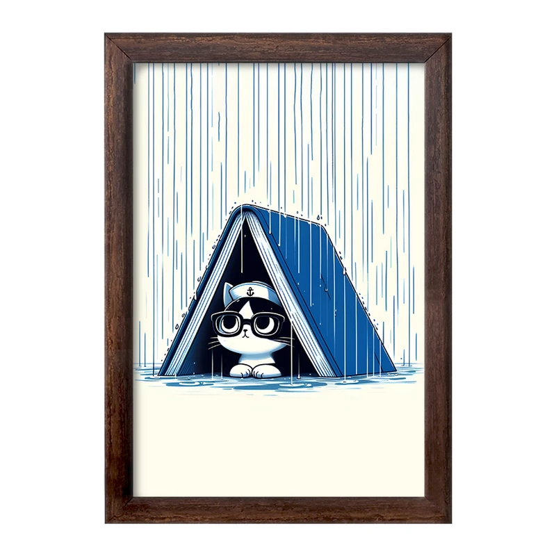 تابلو خندالو طرح گربه بامزه کد F6129