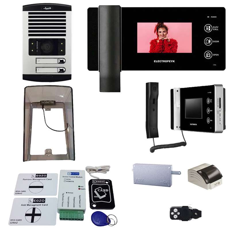 دربازکن تصویری الکتروپیک مدل FD1086/1096/Black/2دو واحدی باماژول ریموت دار