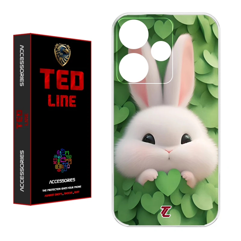 کاور تد لاین طرح خرگوش پشمالو 1109 مناسب برای گوشی موبایل شیائومی Redmi 13 4G