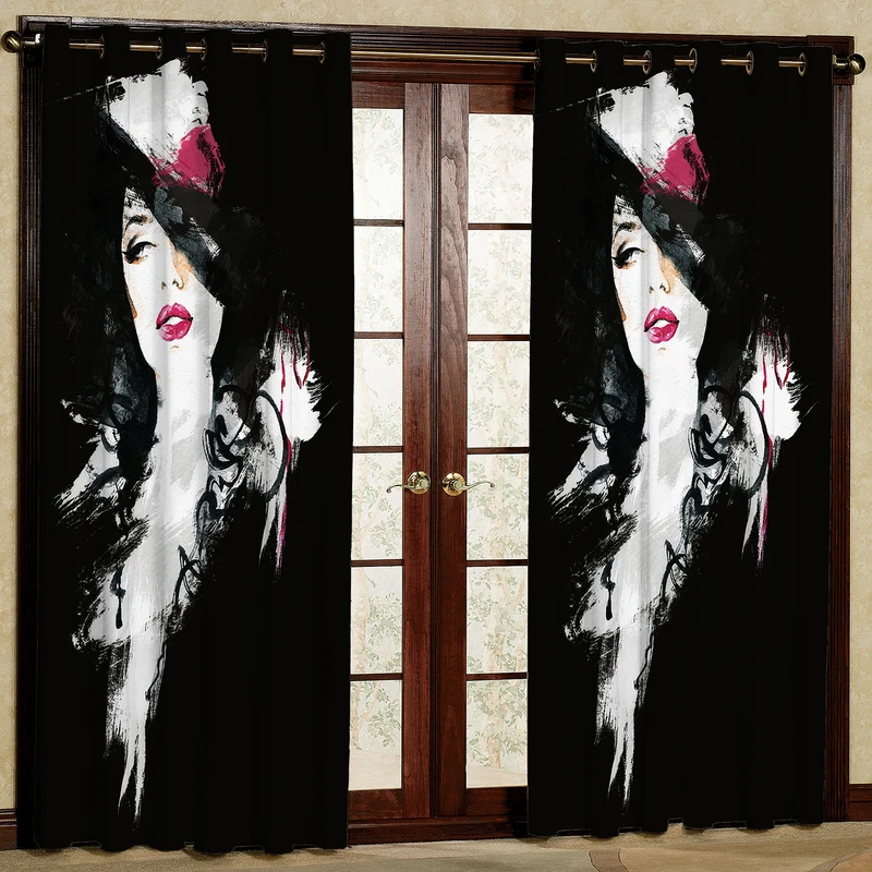 پرده مدل دختر هازان پانچی کد 2220 سایز 140x200 سانتی متر