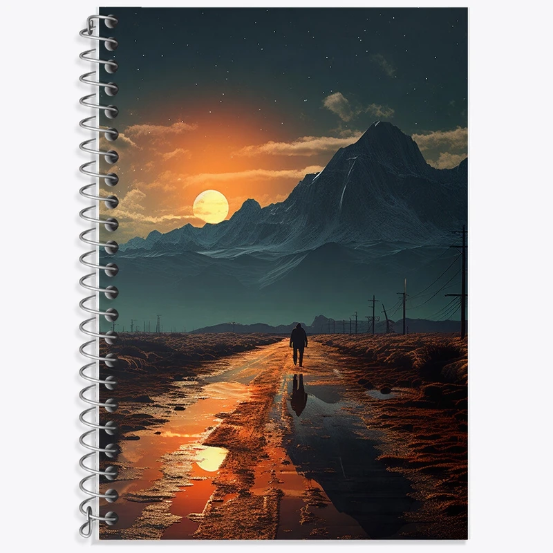 دفتر لغت 50 برگ خندالو طرح غروب برفی کد F467