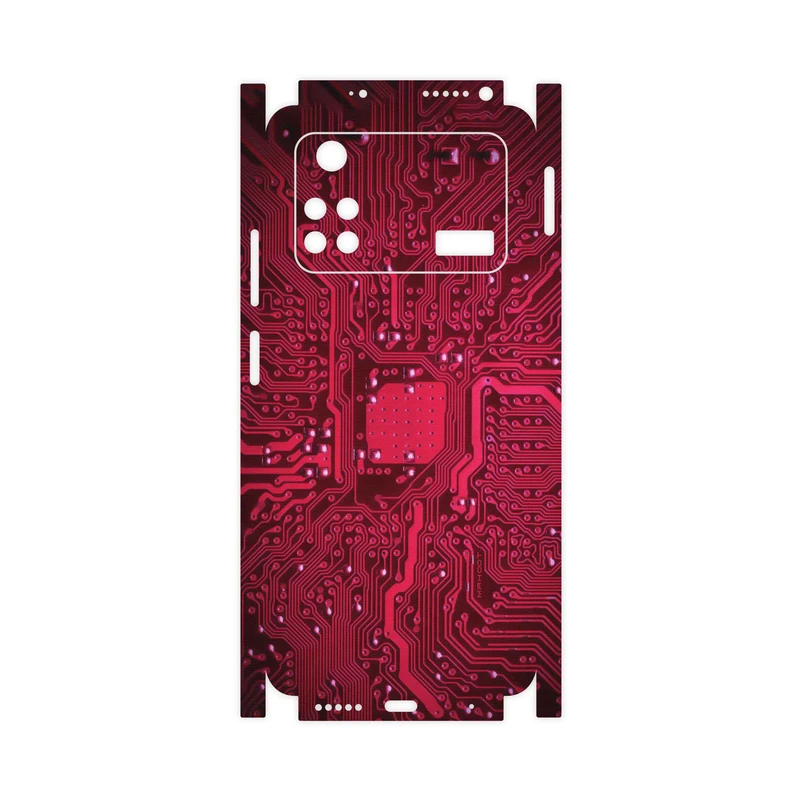برچسب پوششی ماهوت مدل Red-Printed-Circuit-Board-FullSkin مناسب برای گوشی موبایل شیائومی Poco M4 Pro 4G