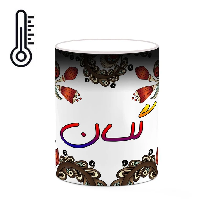 ماگ حرارتی کاکتی مدل اسم گلسان طرح سنتی گل و بته کد mgh46792