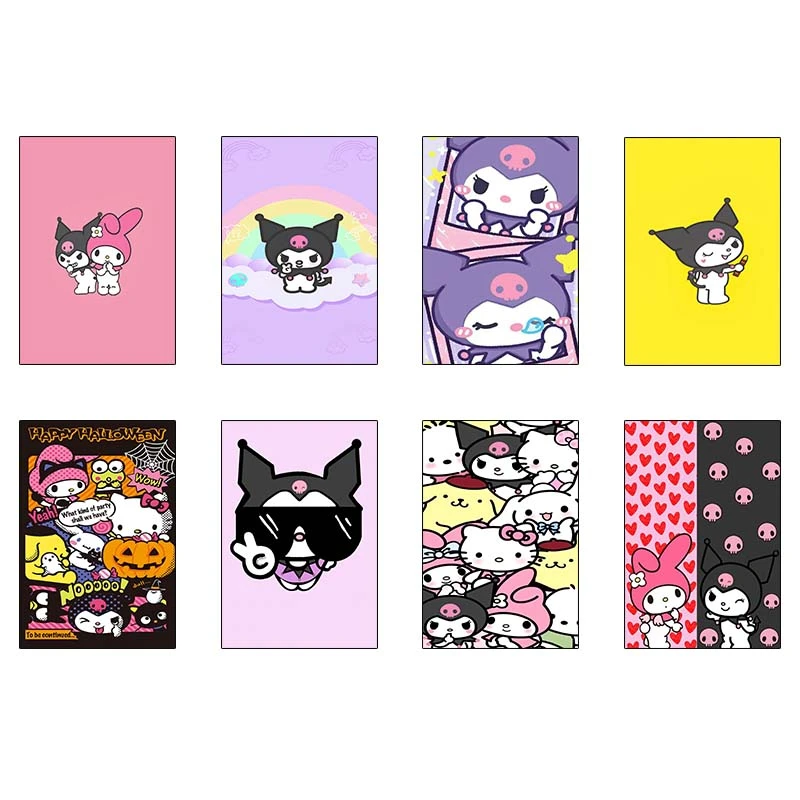 پوستر کارنيکا طرح مای ملودی و کورومی My Melody & Kuromi کد 89246 مجموعه 8 عددی