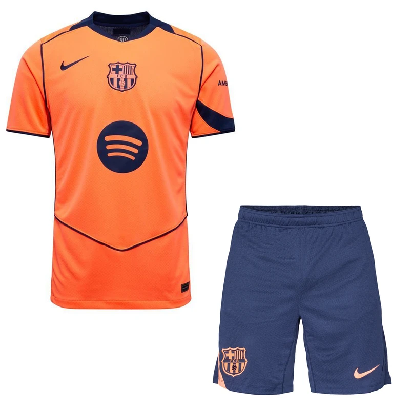 ست تی‌شرت آستین کوتاه و شلوارک ورزشی مردانه مدل بارسلونا 3rd 2026