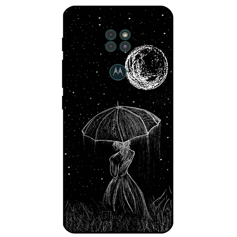 کاور مگافون طرح دختر و ماه مدل 1369 مناسب برای گوشی موبایل موتورولا Moto G9 / G9 Play