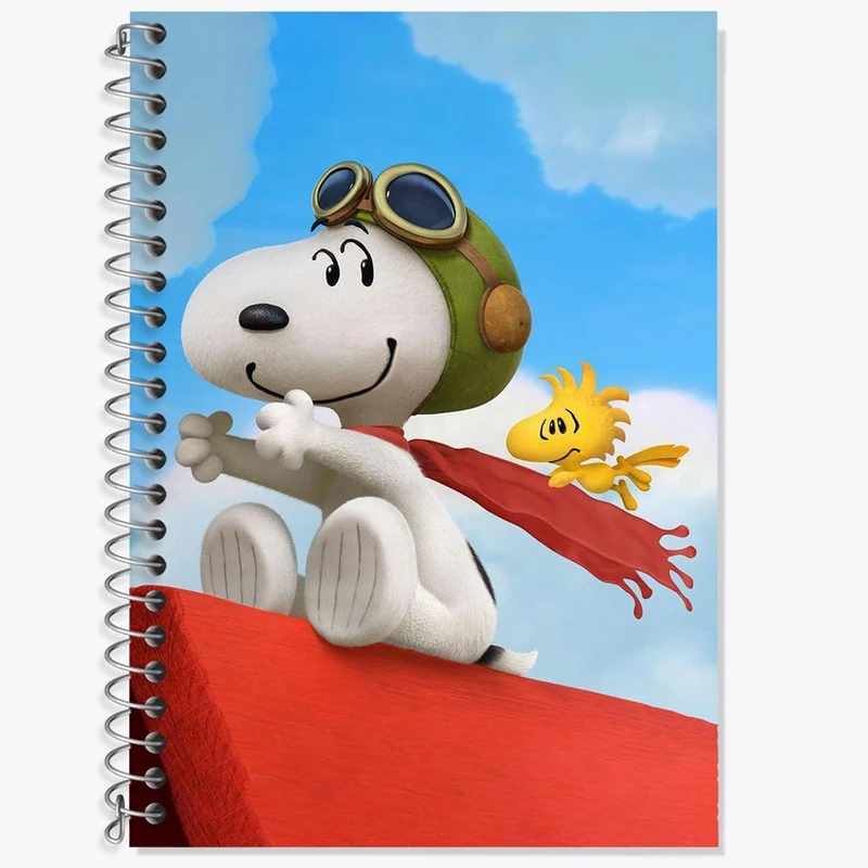 دفتر زبان 50 برگ خندالو مدل سه خط طرح انیمیشن اسنوپی Snoopy کد 13883