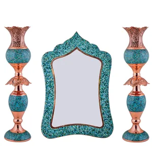 آینه و شمعدان فیروزه کوبی آقاجانی مدل عروس