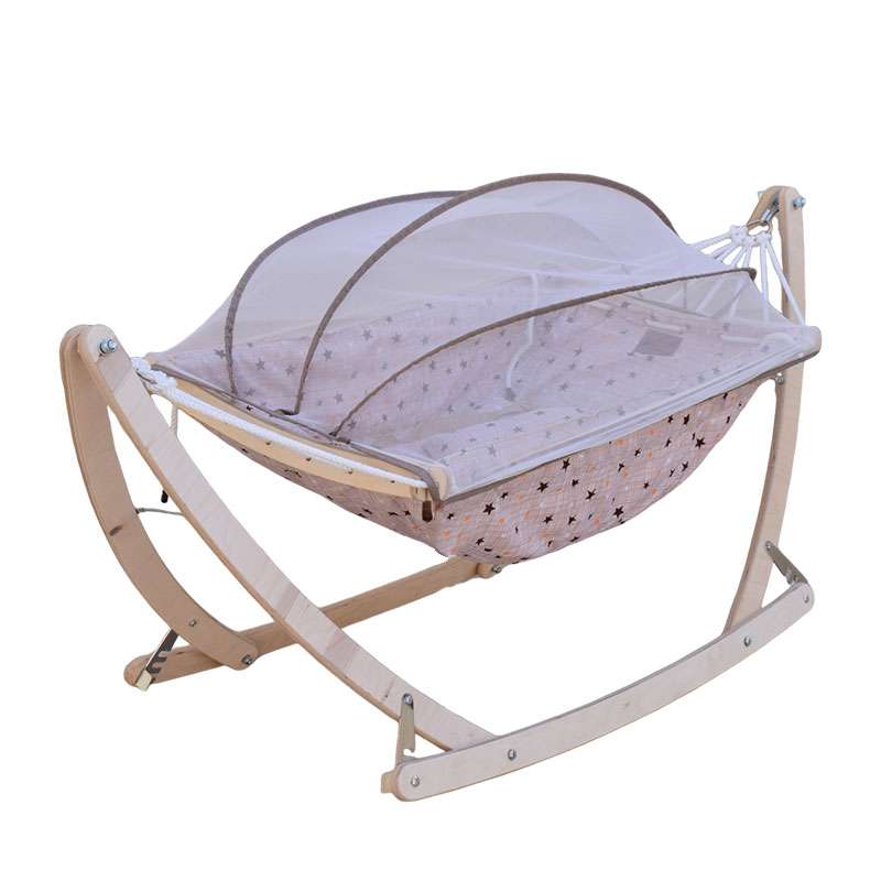 گهواره سنتی نوزاد مدل آرکا به همراه پشه بند تشک و بالش