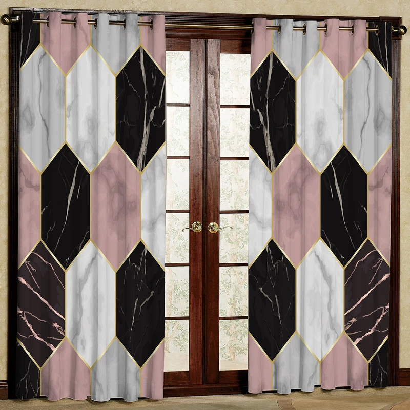 پرده مدل دار لونه زنبوری مخمل پانچی کد 2714 سایز 140x280 سانتی متر