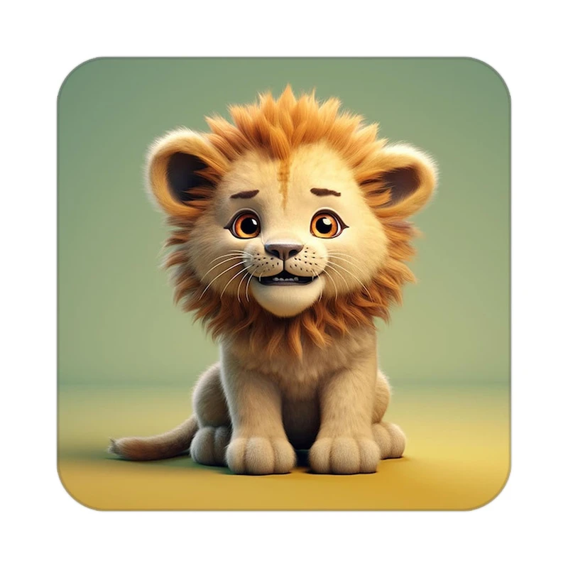 زیر لیوانی کاکتی طرح شیر مدل mp22778