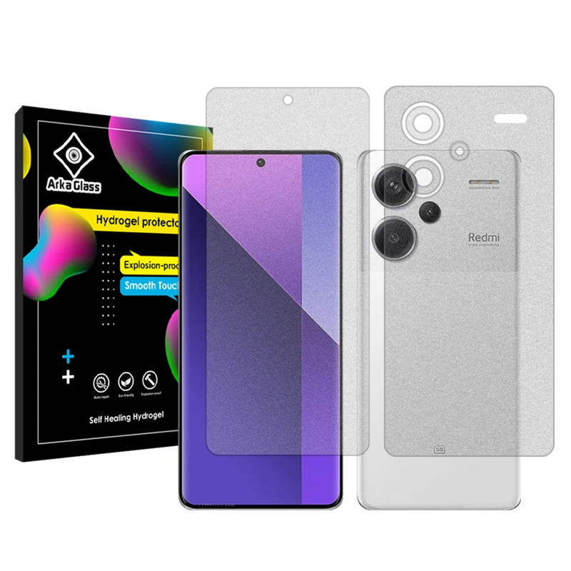 محافظ صفحه نمایش مات آرکا گلس مدل Tough مناسب برای گوشی موبایل شیائومی Redmi Note 13 Pro Plus به همراه محافظ پشت گوشی