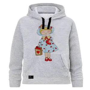 هودی دخترانه مدل CUTE کد J03 رنگ طوسی