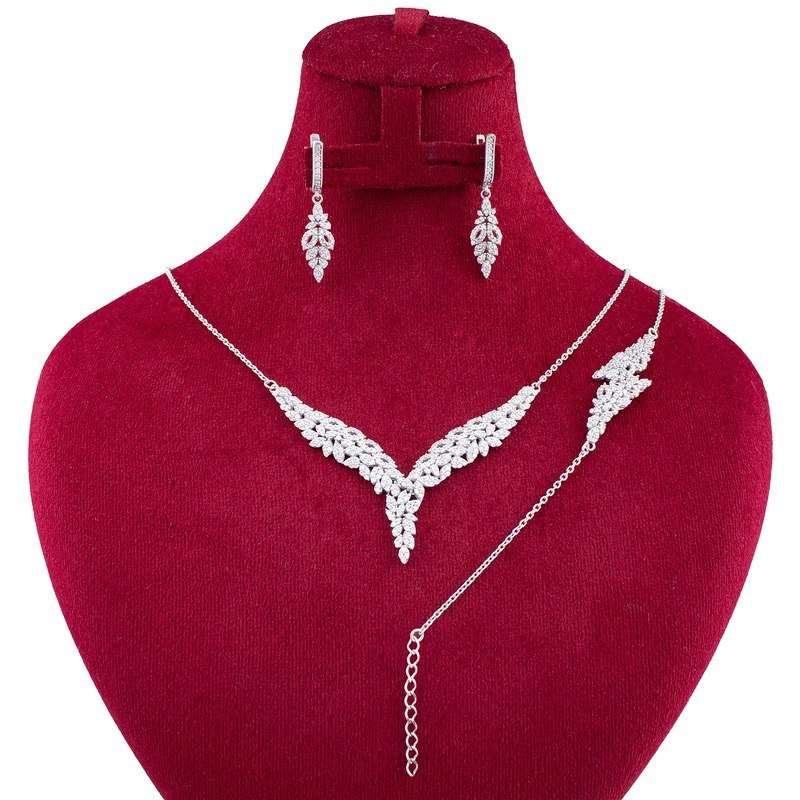 نیم ست نقره زنانه مدل گندم زنجیری BARF3 نیم ست نقره زنانه مدل گندم زنجیری BARF3