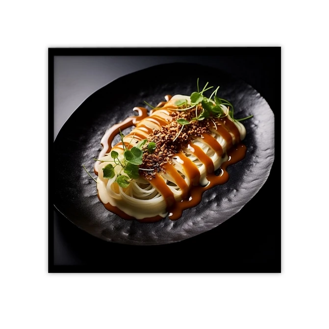 تابلو نوری بکلیت طرح غذای آسیایی نودل برنج مدل لایت باکس B-MID-20024