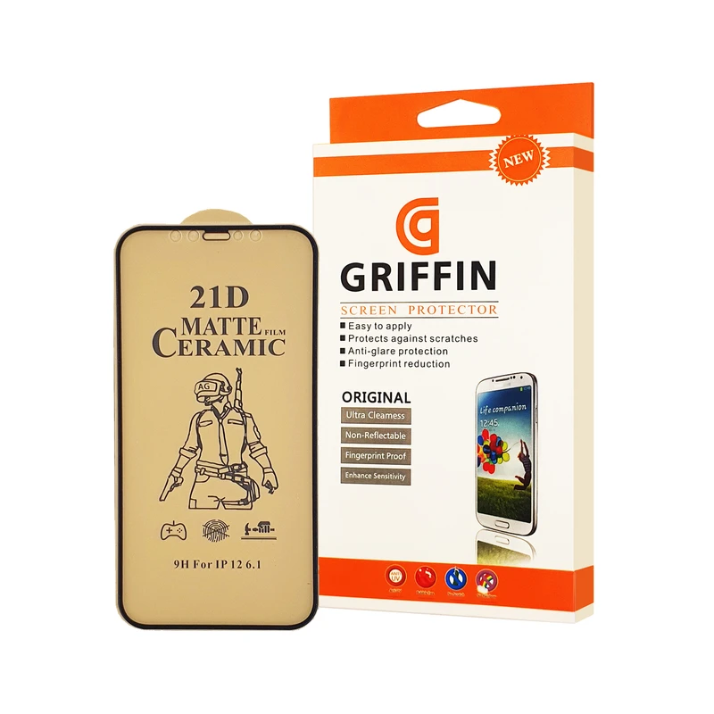 محافظ صفحه نمایش سرامیکی مات گریفین مدل FLCRM GN st مناسب برای گوشی موبایل اپل iPhone 12
