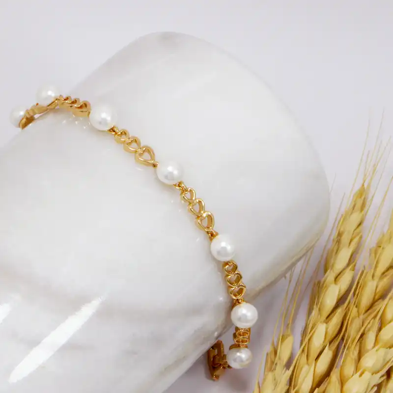 دستبند زنانه ژوپینگ مدل مروارید و قلب کد XP141