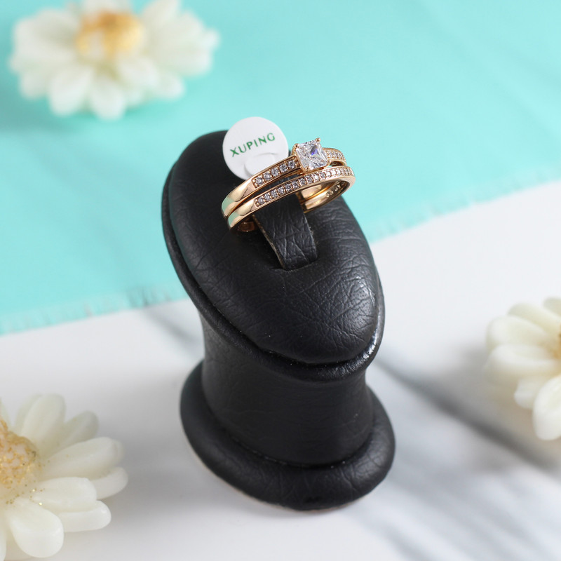 انگشتر زنانه ژوپینگ مدل حلقه و پشت حلقه کد AAE378 بسته دو عددی