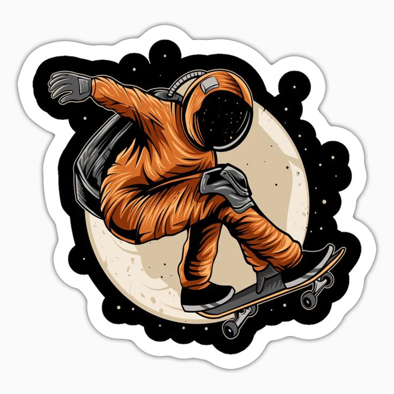 استیکر لپ تاپ و موبایل بووم طرح فضانورد اسکیت باز کد UV082