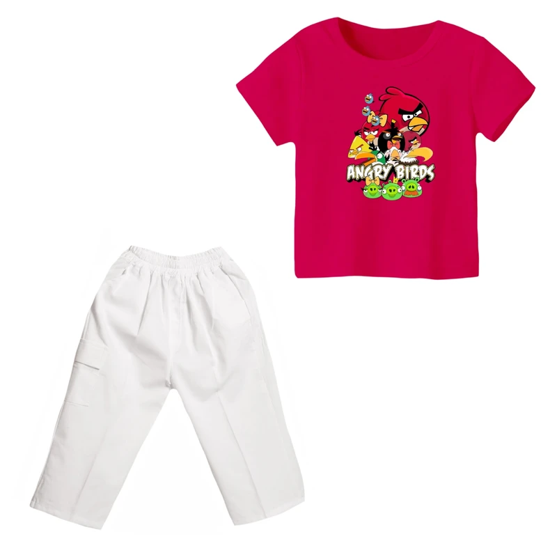 ست تی شرت و شلوارک دخترانه مدل انگری بردز کد ۲