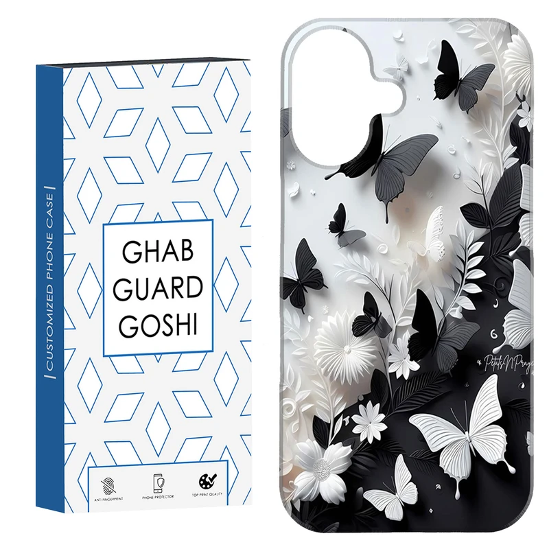 کاور قاب گارد گوشی طرح پروانه کد Dimo-384 مناسب برای گوشی اپل Iphone 16     