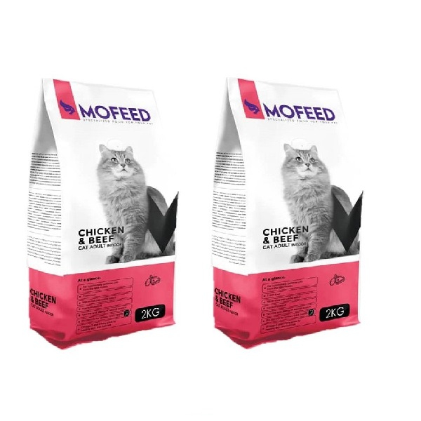 غذای خشک گربه مفید مدل Chiken Beef DG وزن 2000 گرم بسته 2 عددی