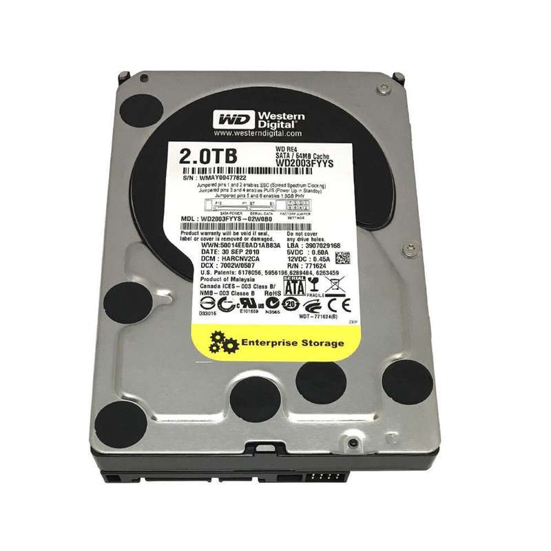 هارددیسک اینترنال وسترن دیجیتال مدل Black WD2003FYYS ظرفیت 2 ترابایت هارددیسک اینترنال وسترن دیجیتال مدل Black WD2003FYYS ظرفیت 2 ترابایت