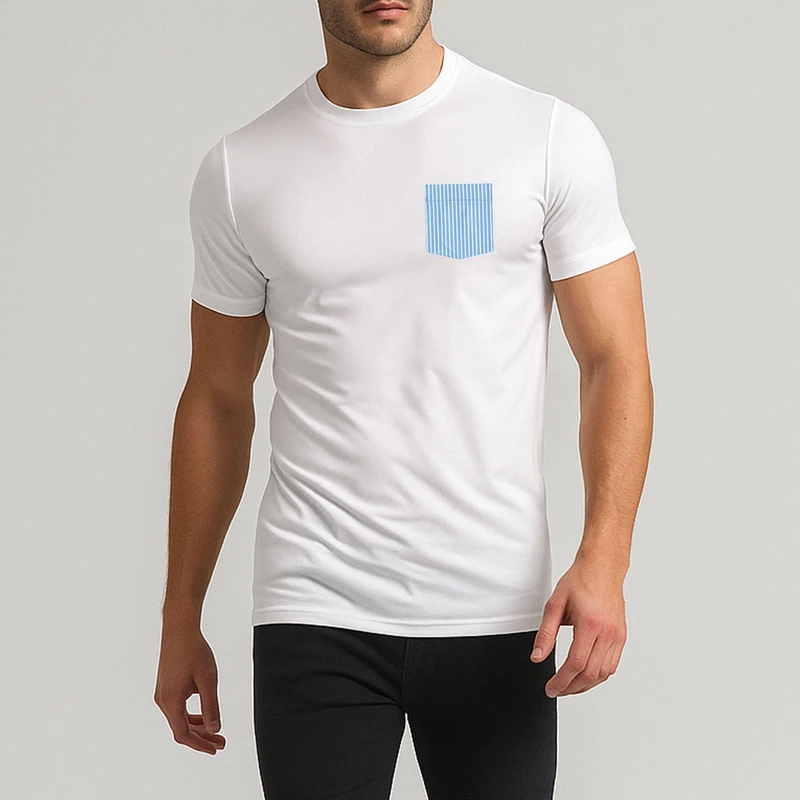 تی شرت آستین کوتاه مردانه رانژ مدل  جیب دار 23RA04 - 407 رنگ سفید